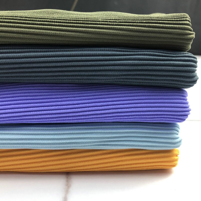 Wholesale Recycled 4 Way Stretch Knit Ribbed Stripe Spandex Rib Swim Fabric