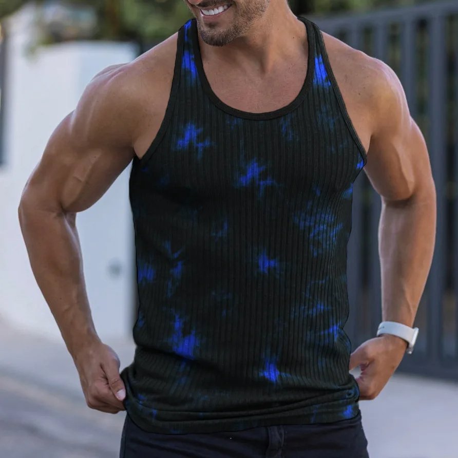 Summer Leisure Tank Top Men Knit Vertical Stripe Fashion Sleeveless Ventilate Clothing Men's High Quality Vests Men 2024