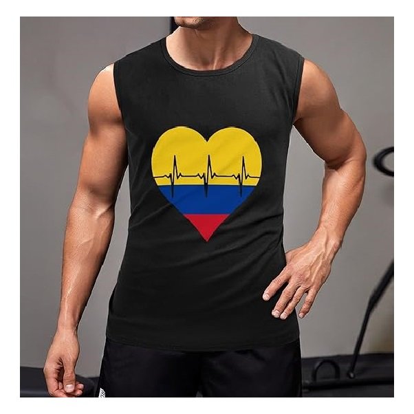 Export oriented oversize stylish print color 100% cotton sleeve less round neck men's tank top from Bangladesh best price