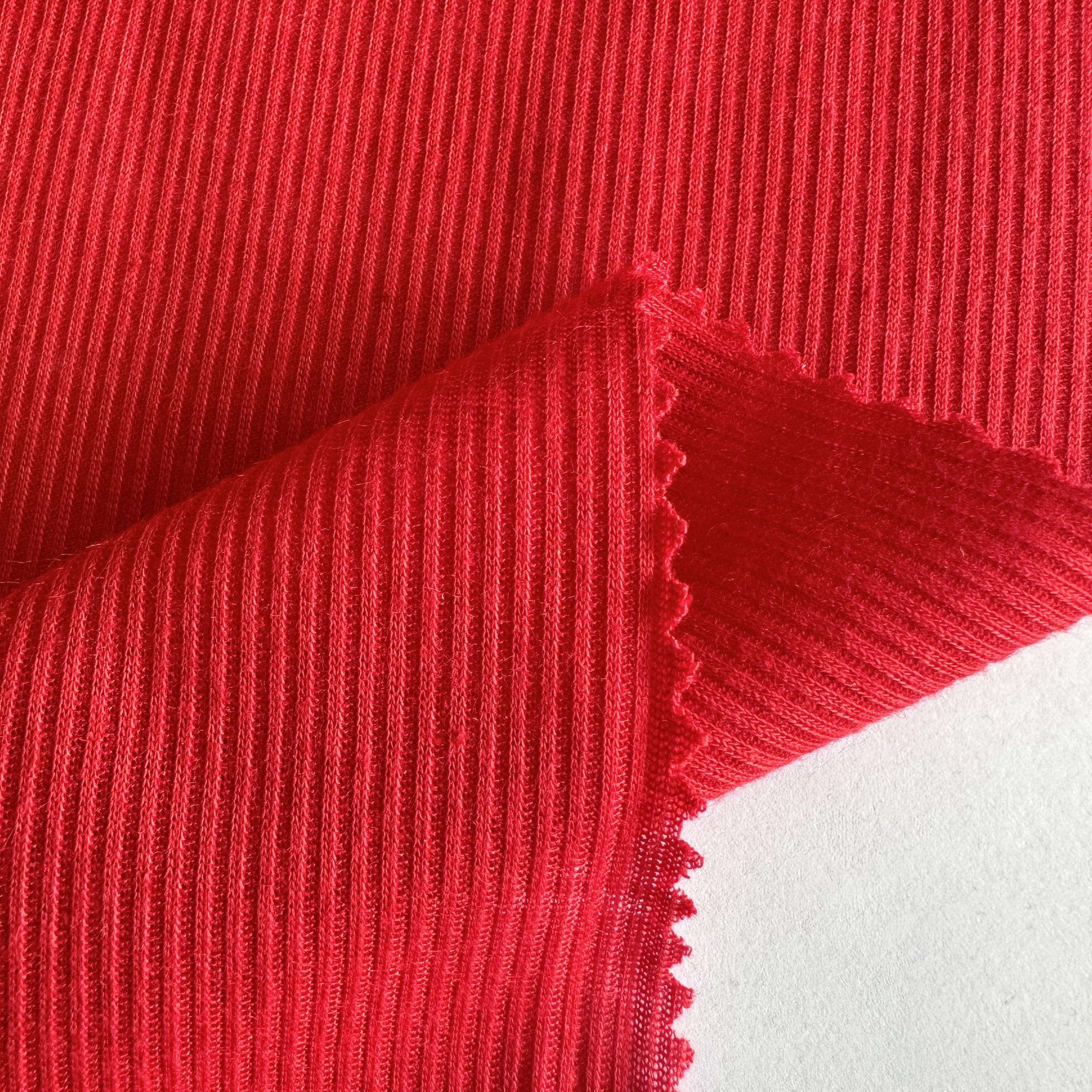 eco-friendly 100% recycled polyester knitted rib fabric stretch 2*2 ribbed fabric for sweater and cuff
