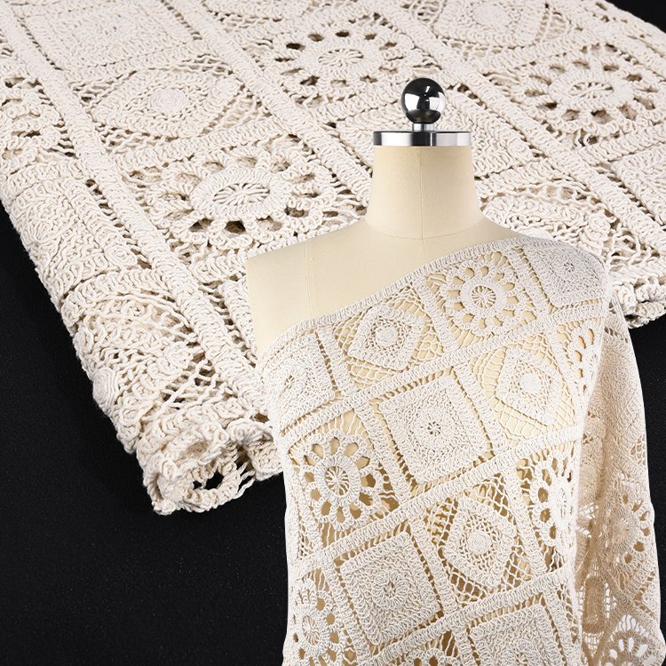 Breathable 100 Cotton Three Dimensional Cotton Winding Rope Embroidery Fabric