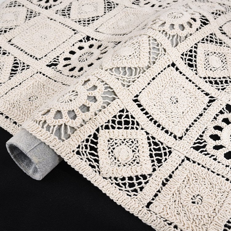 Breathable 100 Cotton Three Dimensional Cotton Winding Rope Embroidery Fabric