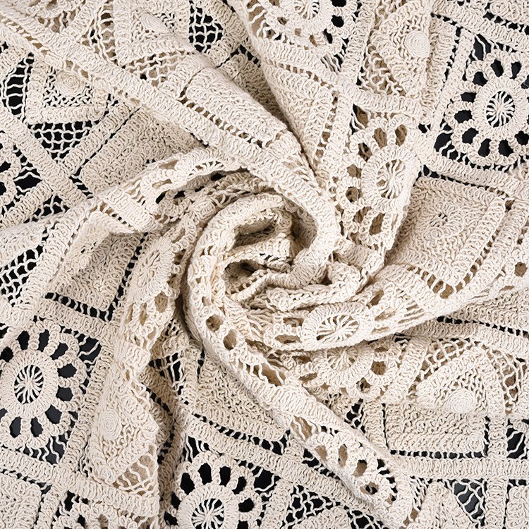 Breathable 100 Cotton Three Dimensional Cotton Winding Rope Embroidery Fabric
