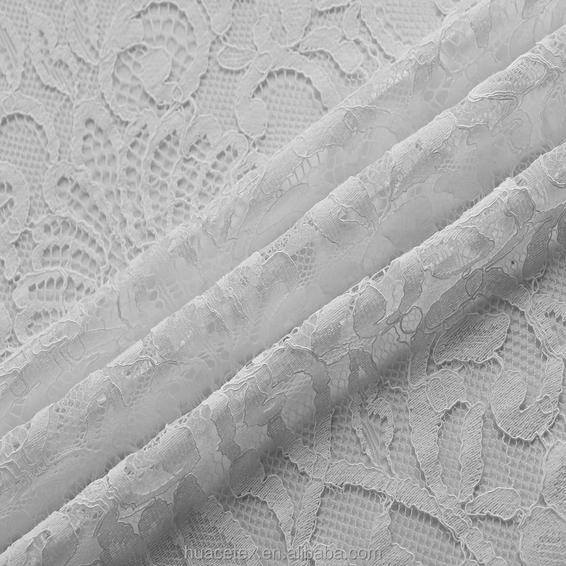 Nylon cotton brocade cord lace fancy eyelash cotton lace for wedding dress