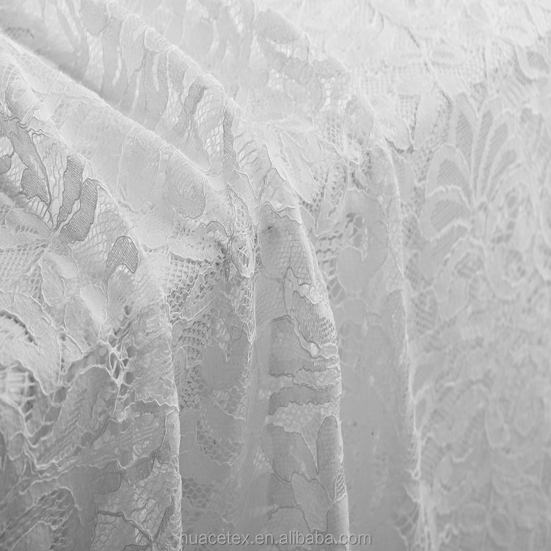 Nylon cotton brocade cord lace fancy eyelash cotton lace for wedding dress