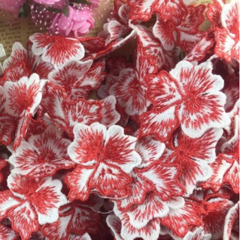 Hot Selling Lace Applique Decorative Water Soluble Embroidery Colorful Gradient Flower Lace Trim DB205