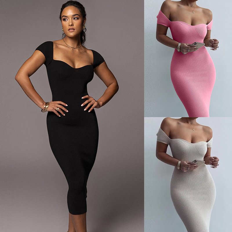 Ribbed knit sweater dress off shoulder sweater party dresses casual sweater dresses knitted bodycon