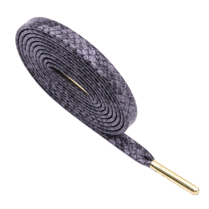 Weiou EXCLUSIVE Brand New 7mm Flat Snakeskin Leather LE Custom Shoelaces unisex fashion Luxury boot shoe laces