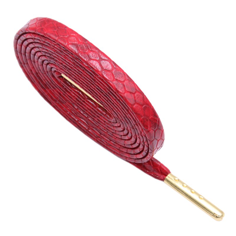 Weiou EXCLUSIVE Brand New 7mm Flat Snakeskin Leather LE Custom Shoelaces unisex fashion Luxury boot shoe laces