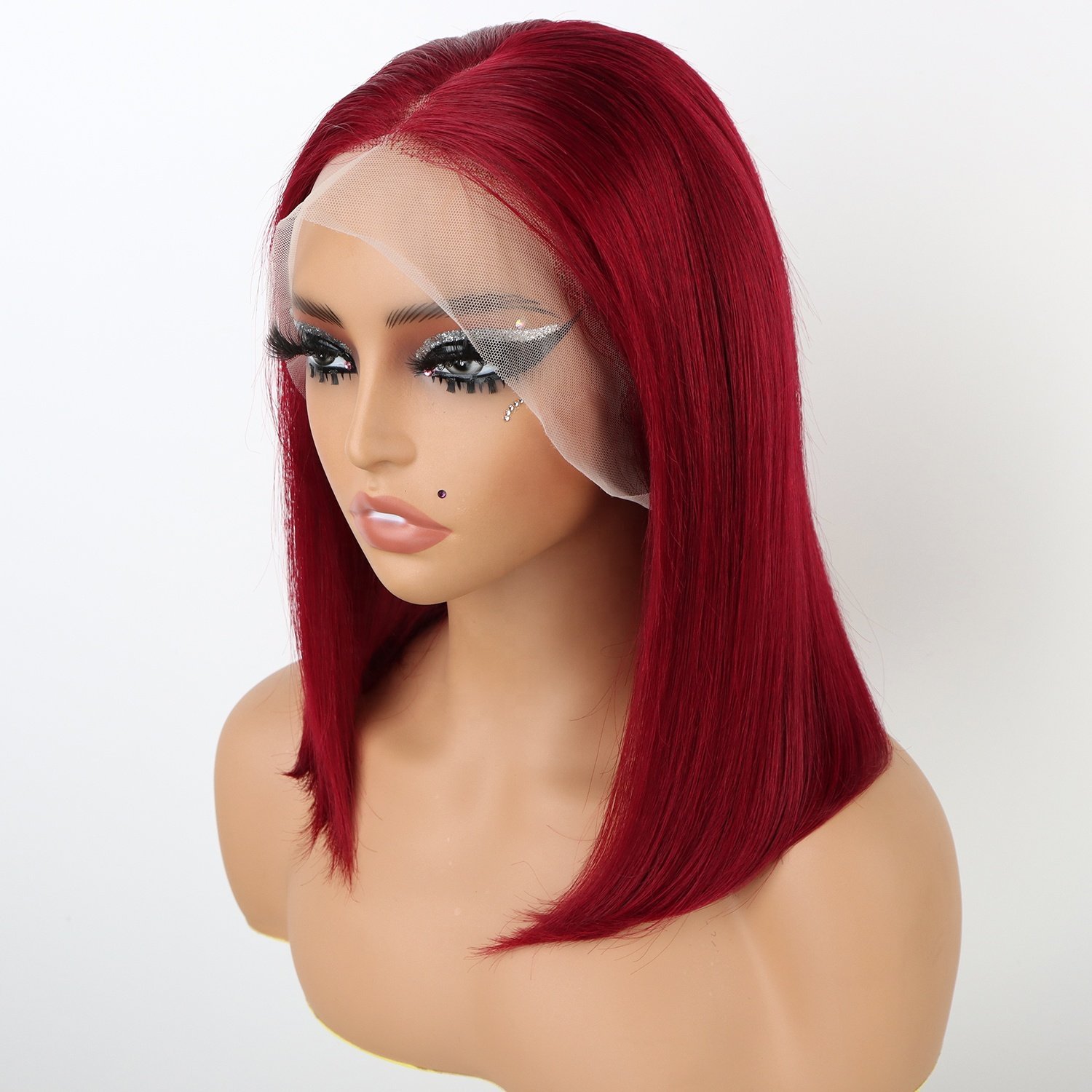 Ready to Ship Straight Bob Wig Wholesale 13*4 Full Lace Front Human Hair Wigs For Black Women 99j P4//27 Colored Preplucked Bob