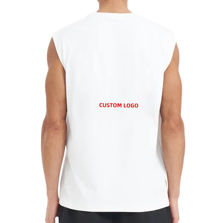high quality custom tank tops lightweight breathable oversized sleeveless t shirts white ribbed men gym tank tops