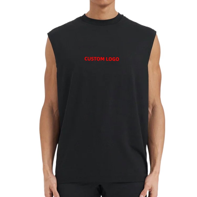 high quality custom tank tops lightweight breathable oversized sleeveless t shirts white ribbed men gym tank tops