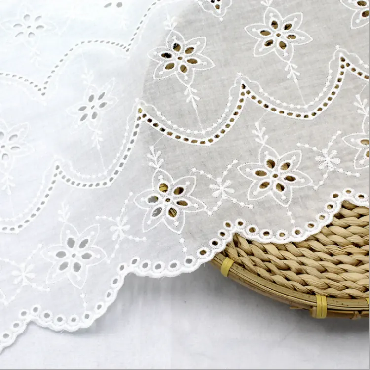 ZJ border clothing accessories punch edges guipure lace trim embroidery fabric for kids
