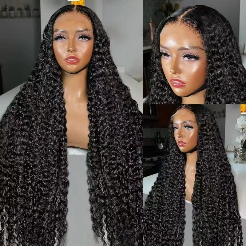 13x6 Raw Indian Lace Frontal Human Hair Wig ,Glueless HD Full Lace Front Wigs, Brazilian Straight Loose Deep Wig For Black Women