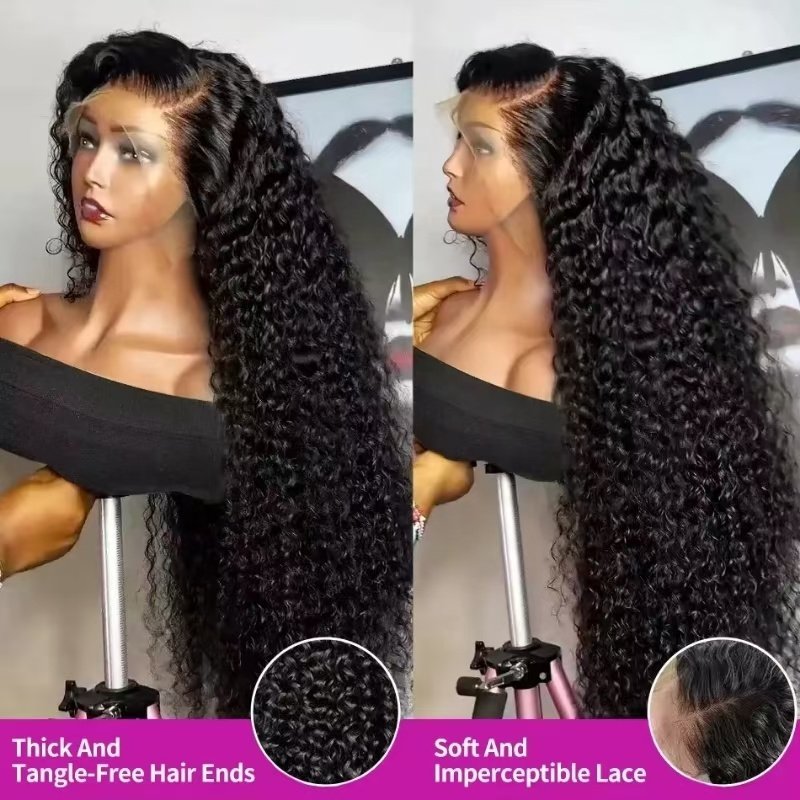 13x6 Raw Indian Lace Frontal Human Hair Wig ,Glueless HD Full Lace Front Wigs, Brazilian Straight Loose Deep Wig For Black Women