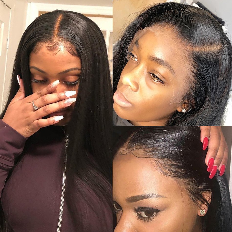 Straight Brazilian Human Hair Transparent HD Lace Frontal Wigs Virgin Cuticle Aligned Hair Wigs for America Black Women