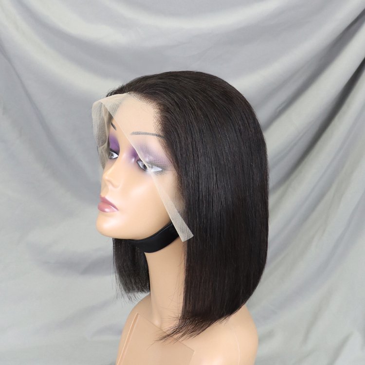 natural color short bob wigs for black women cheap raw indian bone straight 13x4 lace front wigs vendor cuticle align human hair