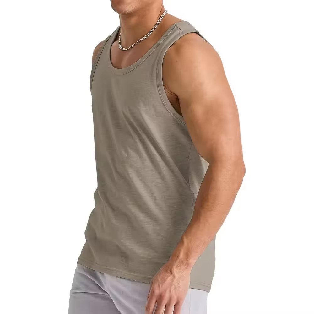 100% Cotton Blank Ribbed Tank Tops Men Custom Gym Workout Sleeveless Shirt Tank Top Men Bodybuilding Stringer Tank Top