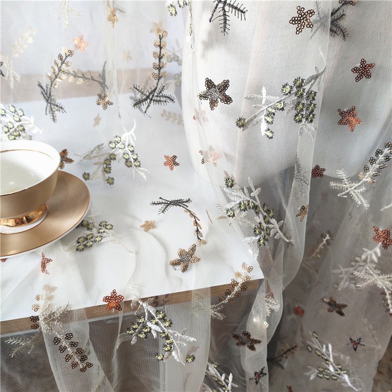 Ready Goods 3D Floral Sequin Lace Sequin Tulle Embroidery Fabric