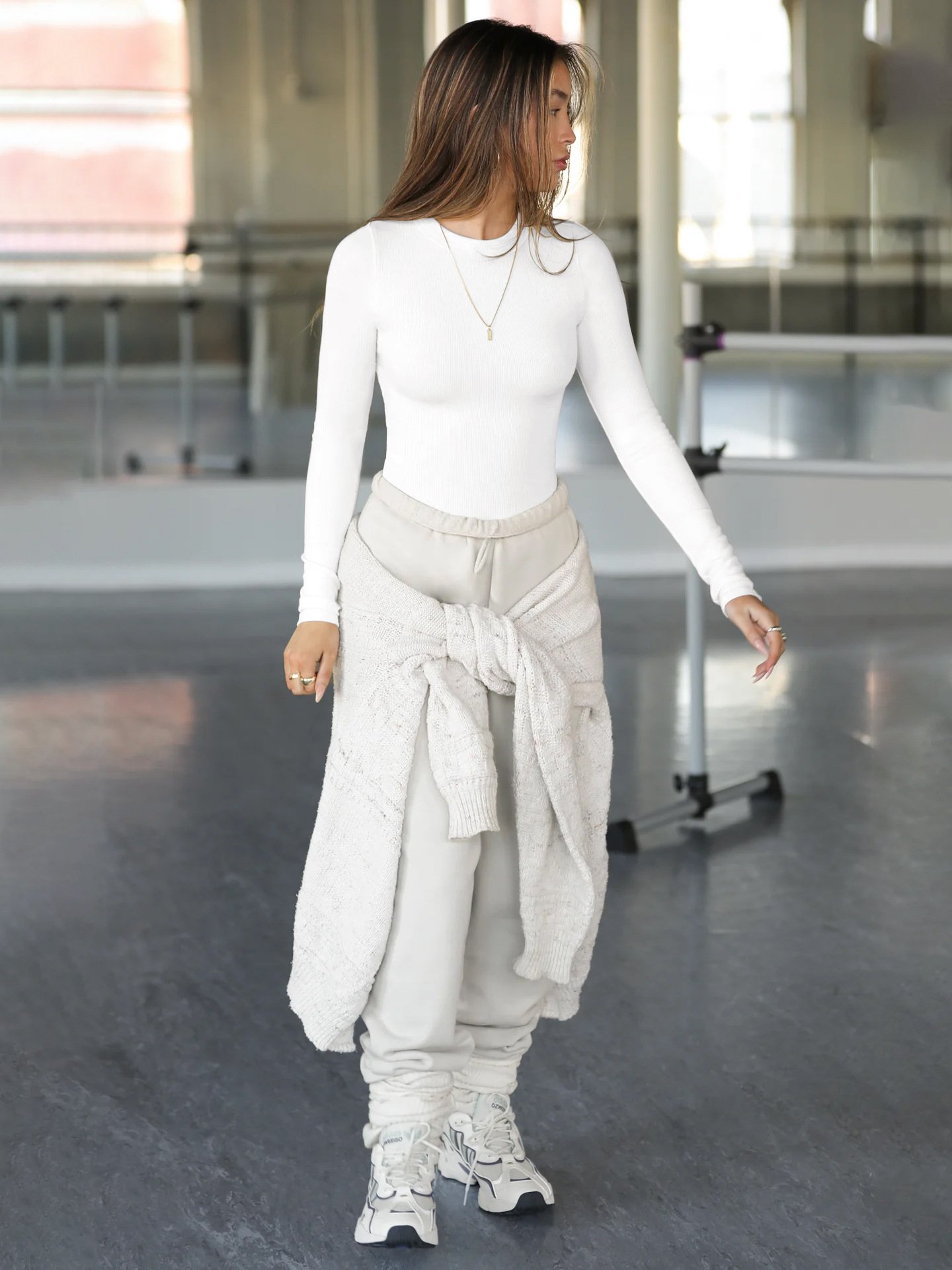 lady's rib sexy skinny long sleeve elastic tops