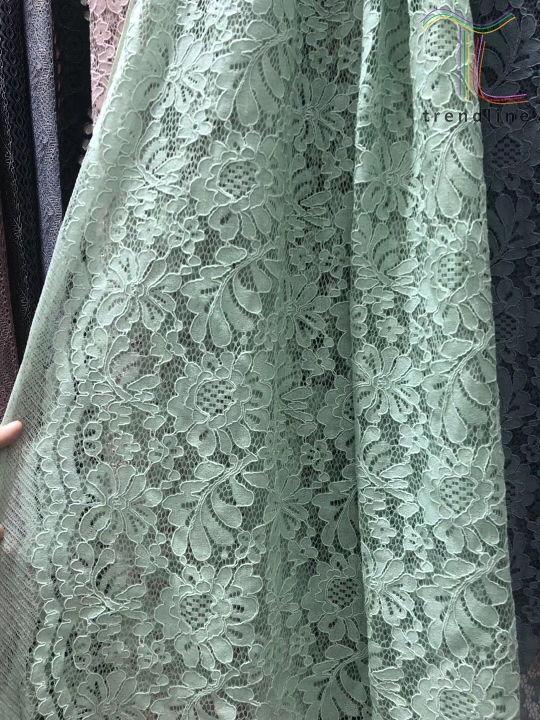 competitive price white black guipure net chantilly cotton cord lace fabric embroidery for wedding lace european dress