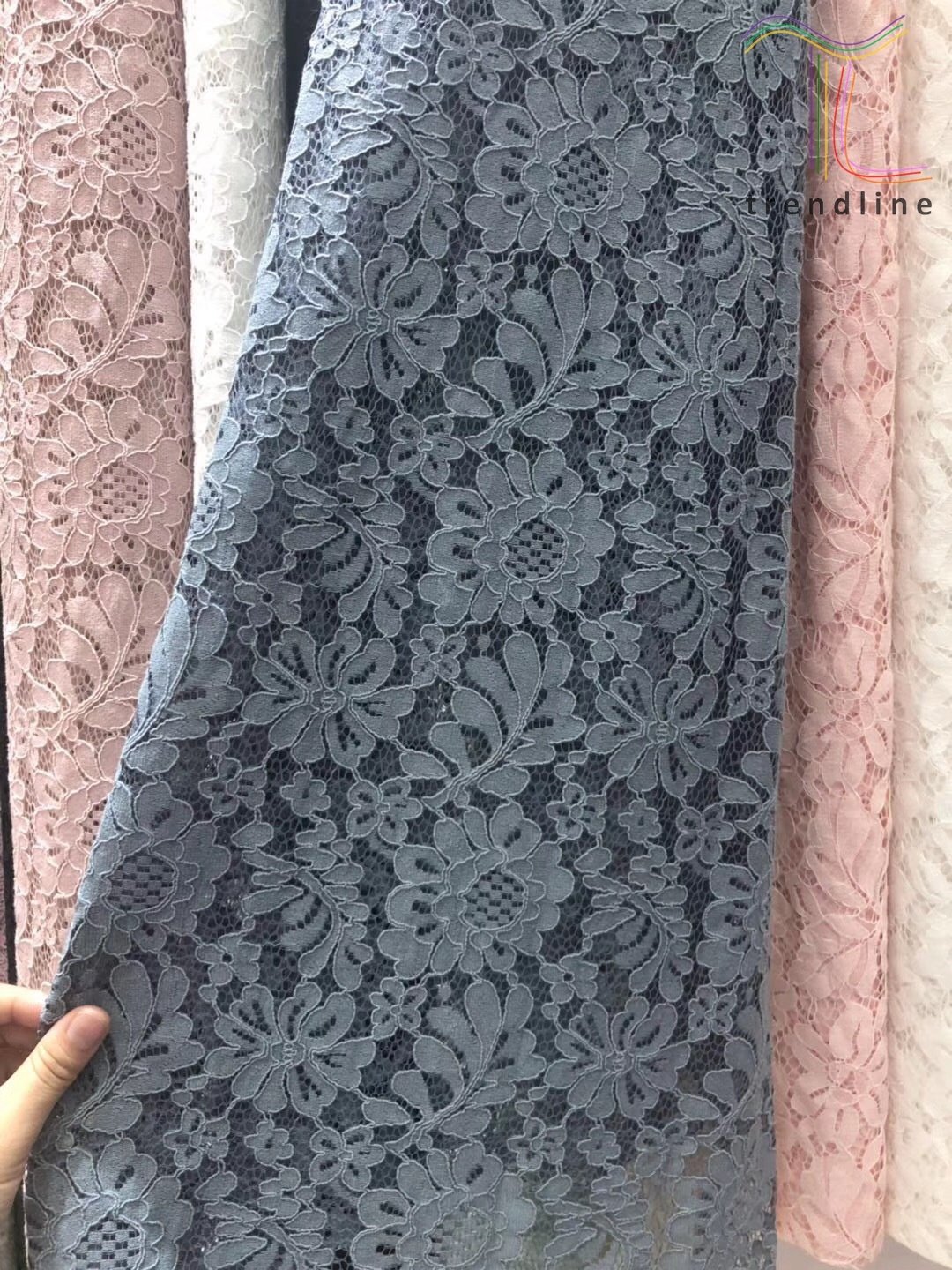 competitive price white black guipure net chantilly cotton cord lace fabric embroidery for wedding lace european dress