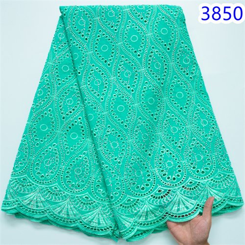 African Cotton Lace Fabric 2024 High Quality 5 Yards Crystals Swiss Voile Lace Fabric Switzerland Elegant Dress for Women 3850