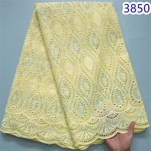 African Cotton Lace Fabric 2024 High Quality 5 Yards Crystals Swiss Voile Lace Fabric Switzerland Elegant Dress for Women 3850