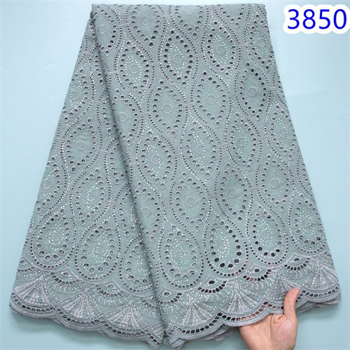 African Cotton Lace Fabric 2024 High Quality 5 Yards Crystals Swiss Voile Lace Fabric Switzerland Elegant Dress for Women 3850