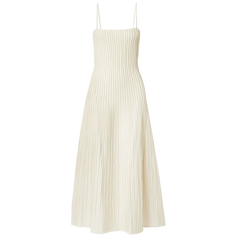 Custom Lady Elegant Evening dress Pleated Dresses Simple Yet Sensual Ribbed Knit Midi Dress
