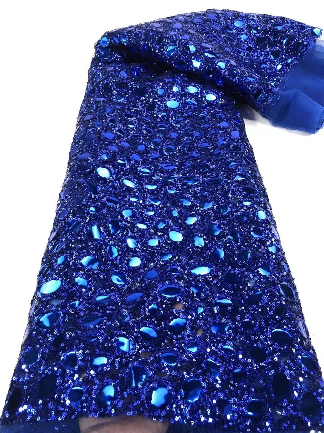 Beaded Sequin Mesh Lace Ethnic Style Garment Accessories African Lace Embroidery Fabric
