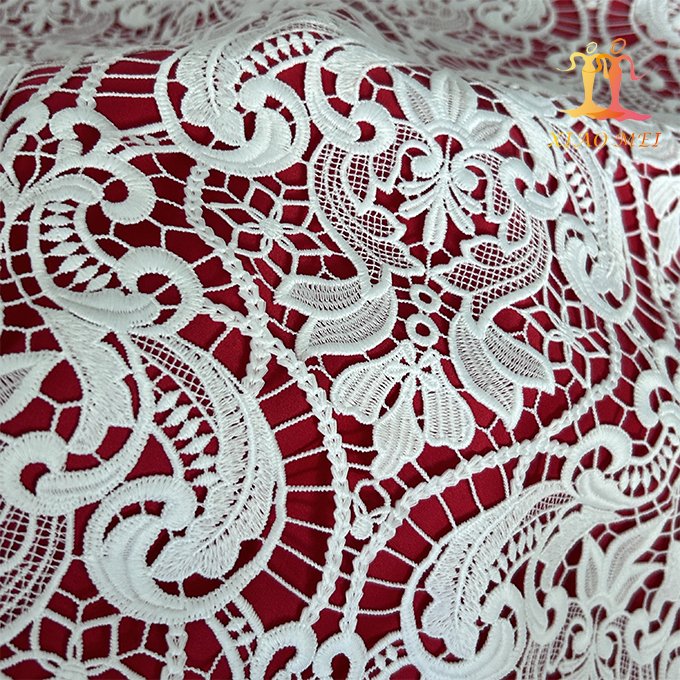 High- end Chemical lace wedding dress guipure embroidery lace fashion dress fabric XM-WL0147