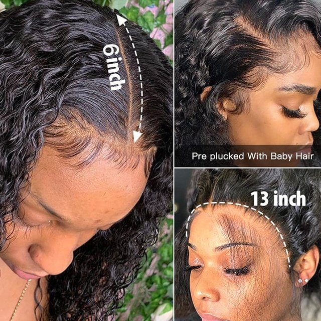 180% Density water wave 100% Human hair Lace Front Wigs Virgin Human Hair Water Wave Lace Front Wigs For Women
