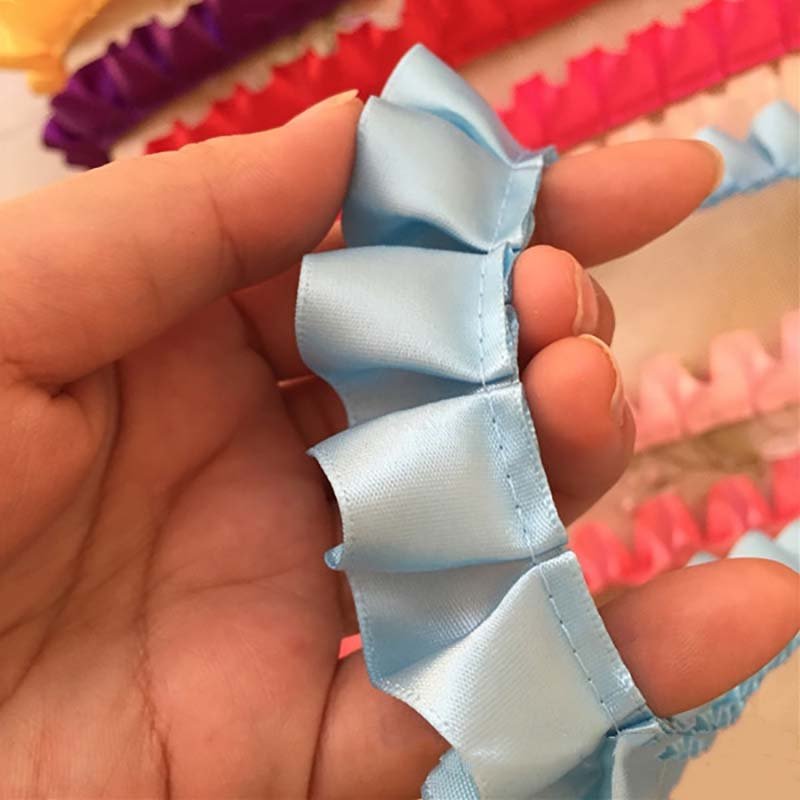 25mm diy garment accessories sewing lace ribbon pleated craft dress border sleeve collar cuff textile edge ruffle ribbon trims
