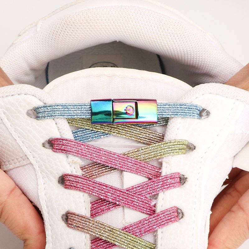 2024New Press Colorful Lock Shoelaces without ties Elastic shoelaces Sneaker Flat Lazy Shoelace No Tie Colorful Shoe laces