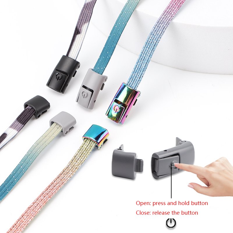 2024New Press Colorful Lock Shoelaces without ties Elastic shoelaces Sneaker Flat Lazy Shoelace No Tie Colorful Shoe laces