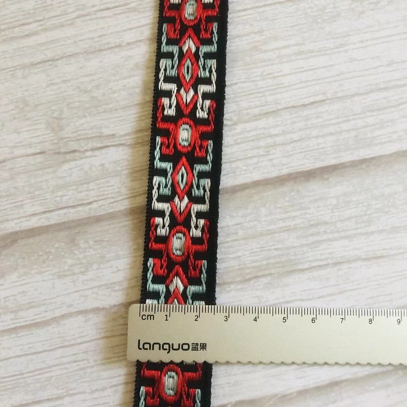 Ethnic Style Lace Jacquard Webbing Woven Tape For Garment Accessories Width 2.5cm ST-921