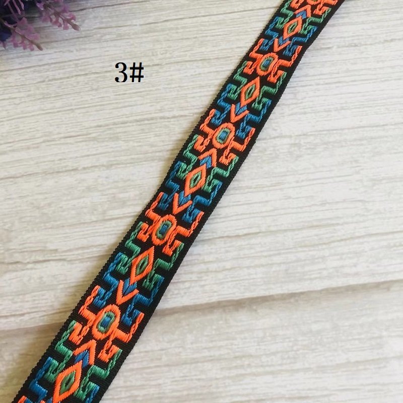 Ethnic Style Lace Jacquard Webbing Woven Tape For Garment Accessories Width 2.5cm ST-921