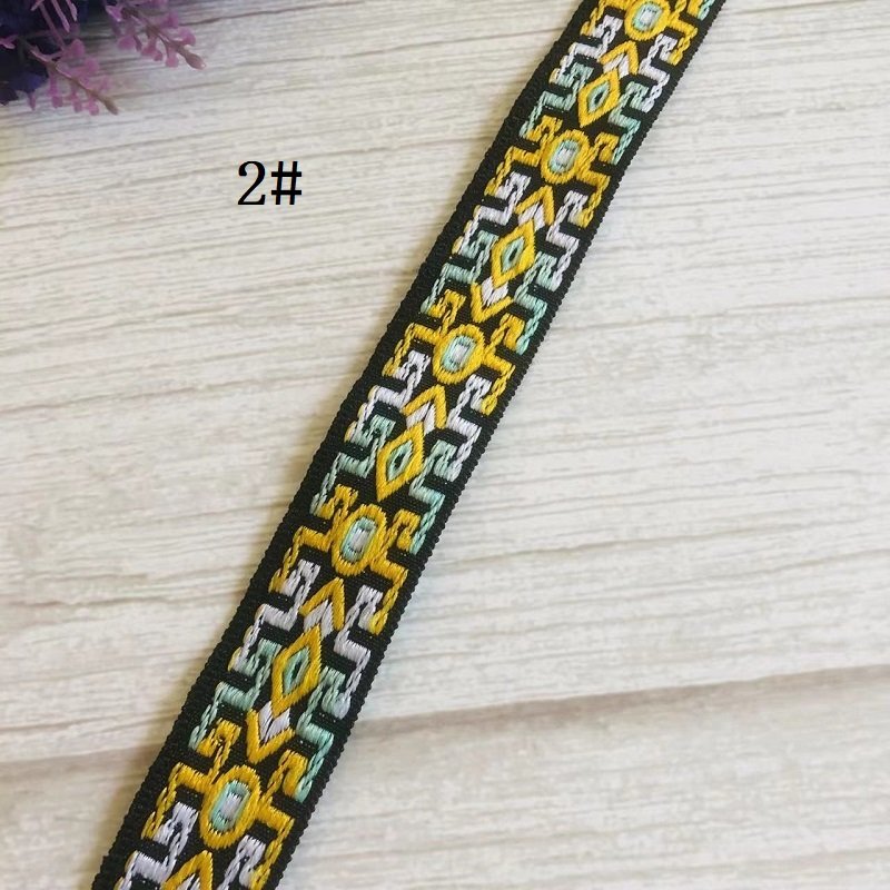 Ethnic Style Lace Jacquard Webbing Woven Tape For Garment Accessories Width 2.5cm ST-921