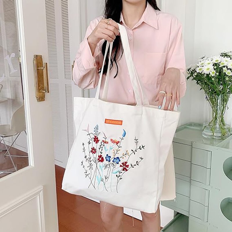 DIY Hand-embroidered Ribbon Embroidery Canvas Bag Kit Three-Dimensional Embroidery Fabric Creative DIY Bag