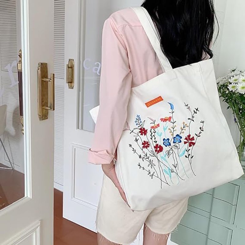 DIY Hand-embroidered Ribbon Embroidery Canvas Bag Kit Three-Dimensional Embroidery Fabric Creative DIY Bag