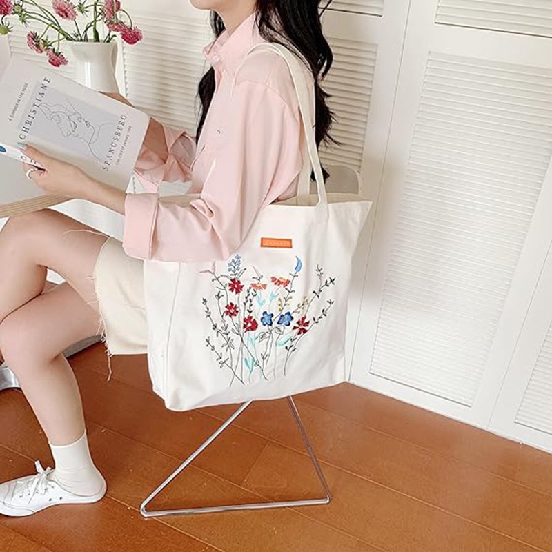 DIY Hand-embroidered Ribbon Embroidery Canvas Bag Kit Three-Dimensional Embroidery Fabric Creative DIY Bag