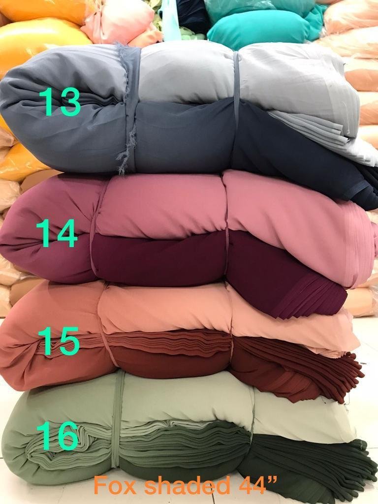 High Quality Indian Manufacturer's Faux Georgette Fabric Plain Shaded Embroidery Excellent Wedding Dress Materials Export Price