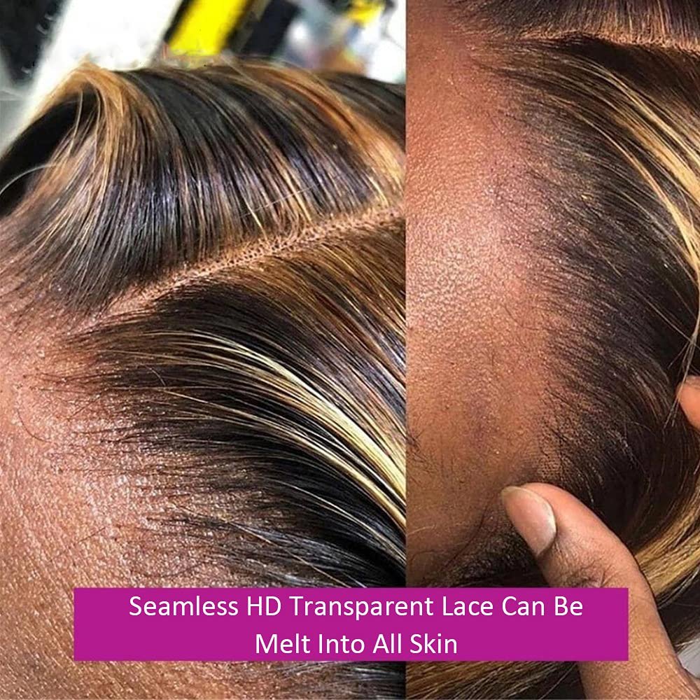 Ombre Highlight Lace Front Wig Body Wave Human Hair Wig 4/27 13x4 Lace Frontal Human Hair Wig Pre Plucked With Baby Hair