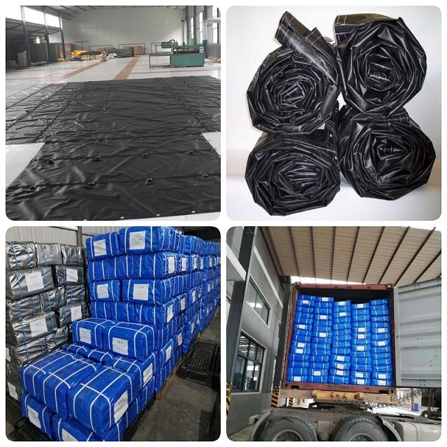 Wholesale 15oz Ripstop Flatbed Truck Lumber Trailer Steel Tarp with 8" Rain Flaps Custom Waterproof PVC Tarpaulin