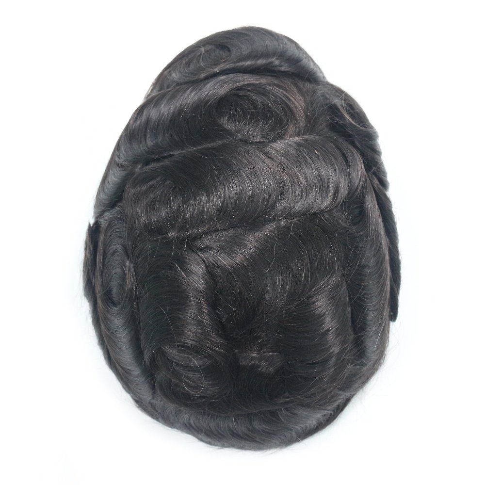 High-class Invisible Hairline Breathable Super Thin Swiss Lace Toupee Human Hair Toupee System; TOP SELLER-2