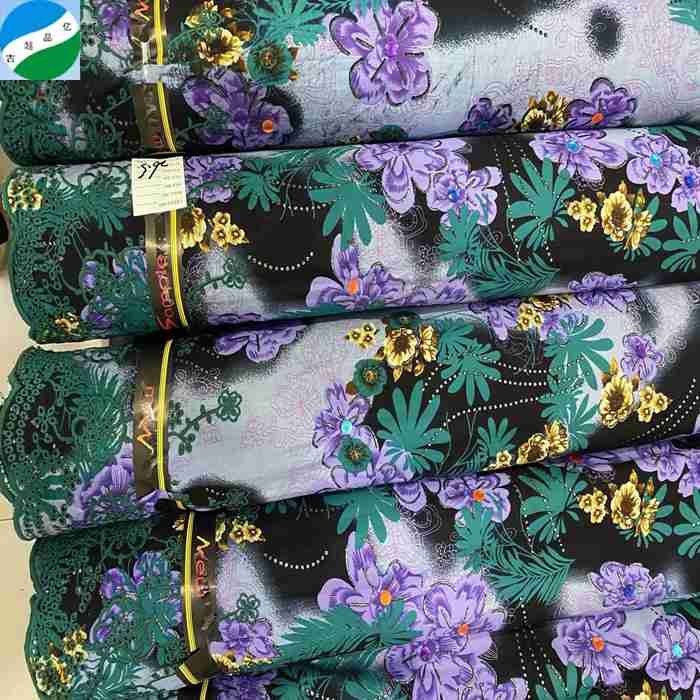 Well sale fashion design rayon woven border embroidery stock fabric