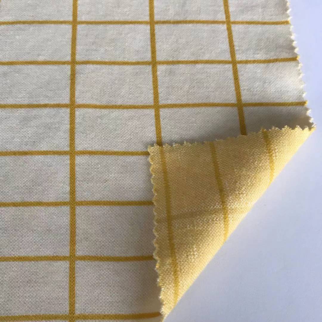 100% Organic Cotton Yarn Dyed Interlock Fabric For Dress