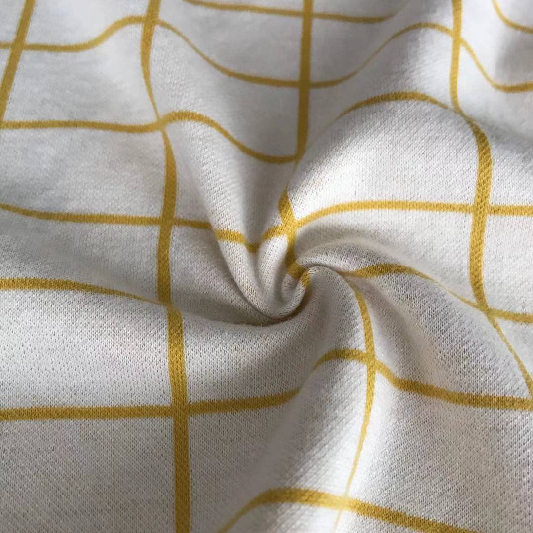 100% Organic Cotton Yarn Dyed Interlock Fabric For Dress