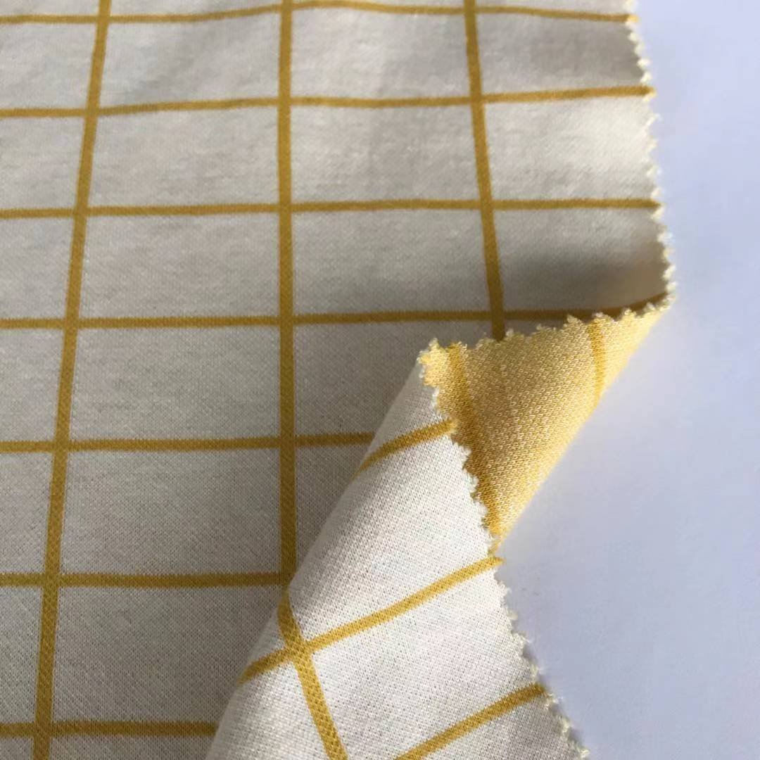 100% Organic Cotton Yarn Dyed Interlock Fabric For Dress